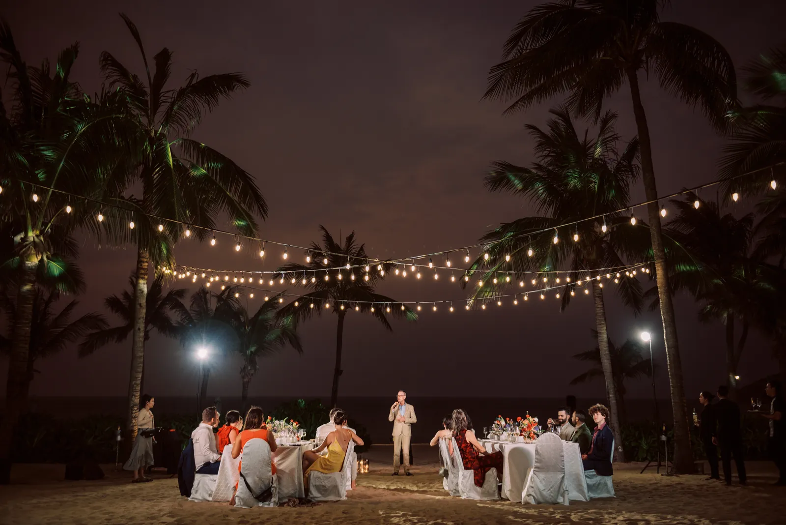 A beach wedding reception at InterContinental Danang