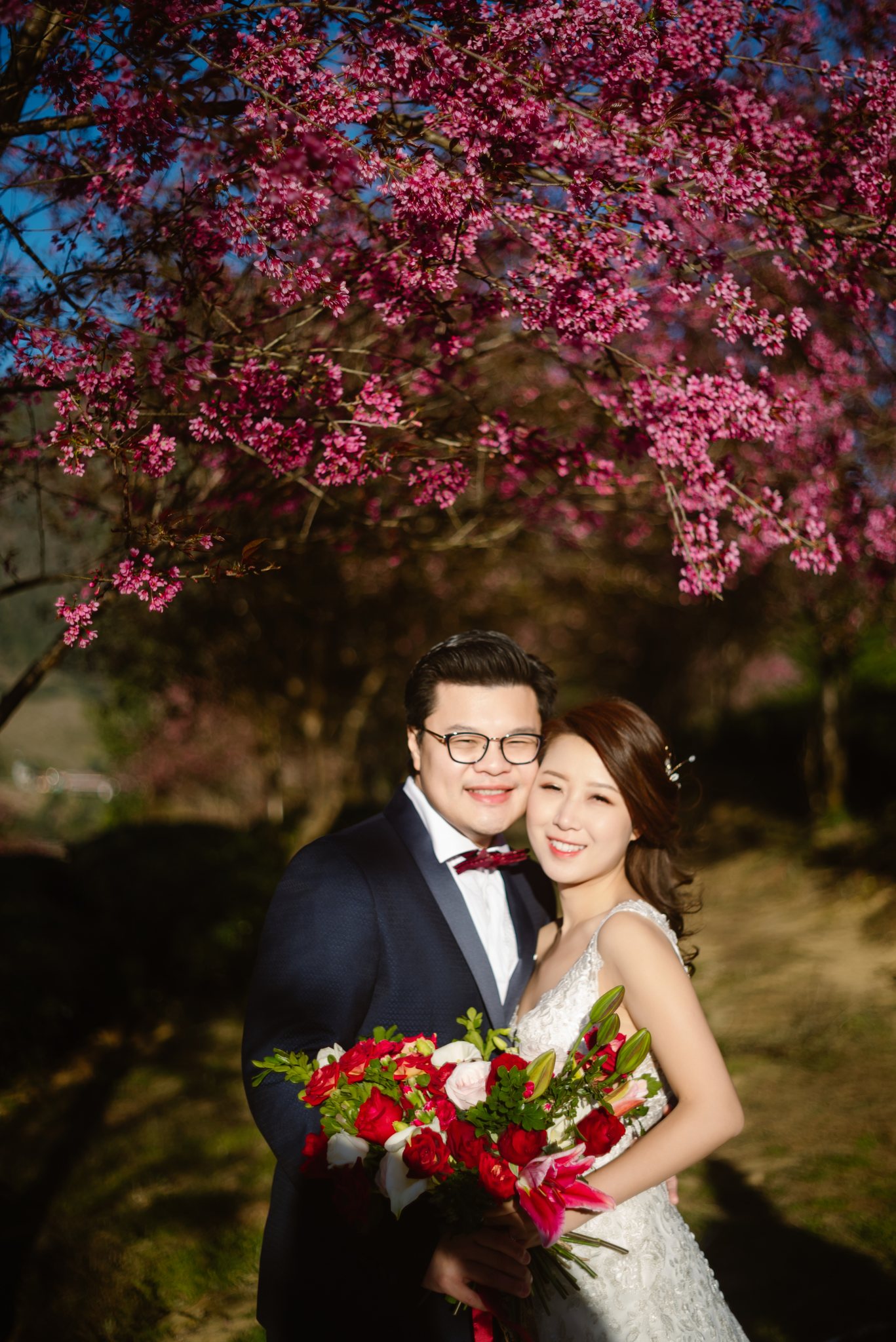 Sapa Pre-Wedding & Engagement Photos: Karen & Wilson's Cherry Blossom Love Story