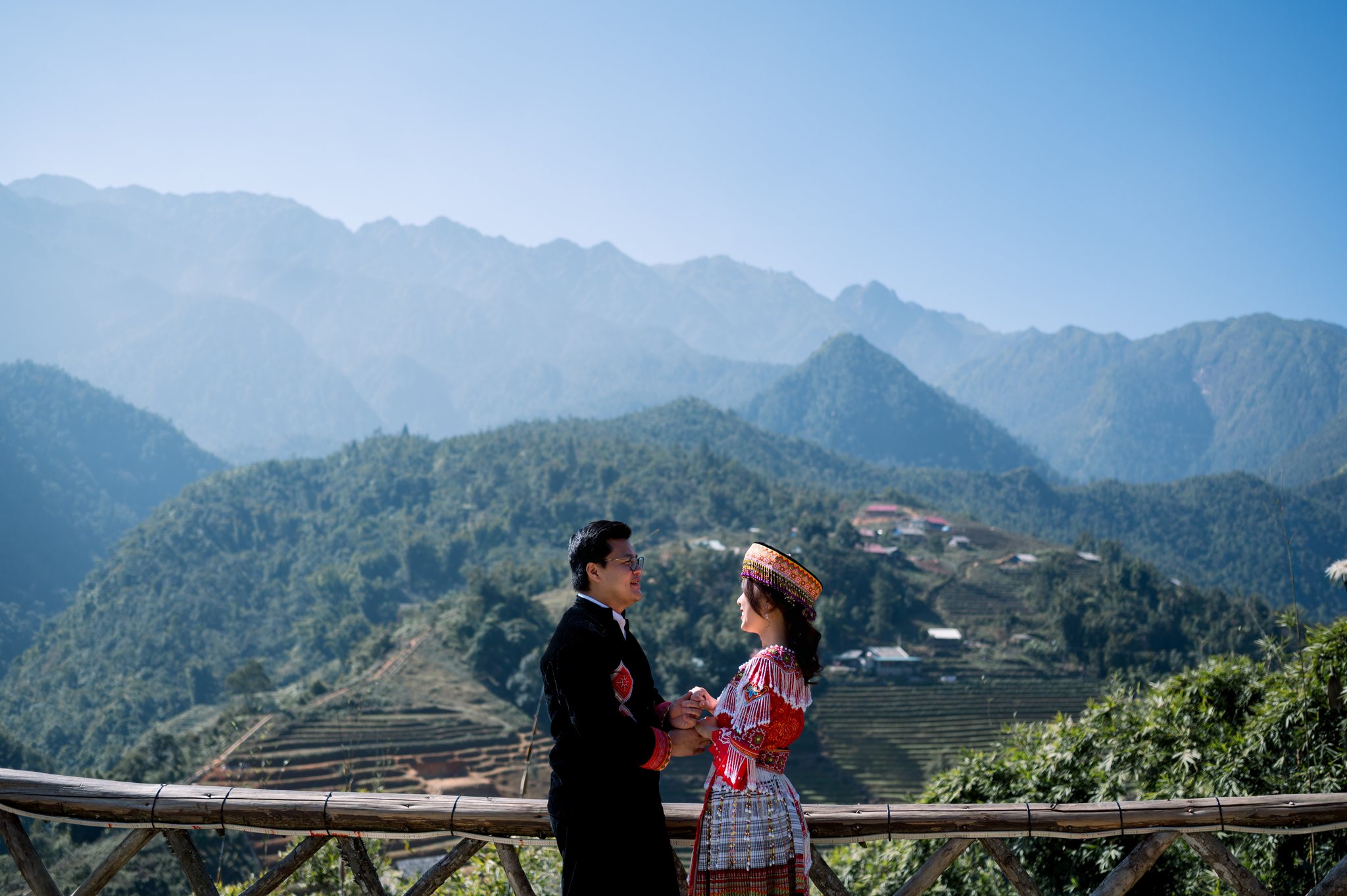 Sapa Pre-Wedding & Engagement Photos: Karen & Wilson's Cherry Blossom Love Story