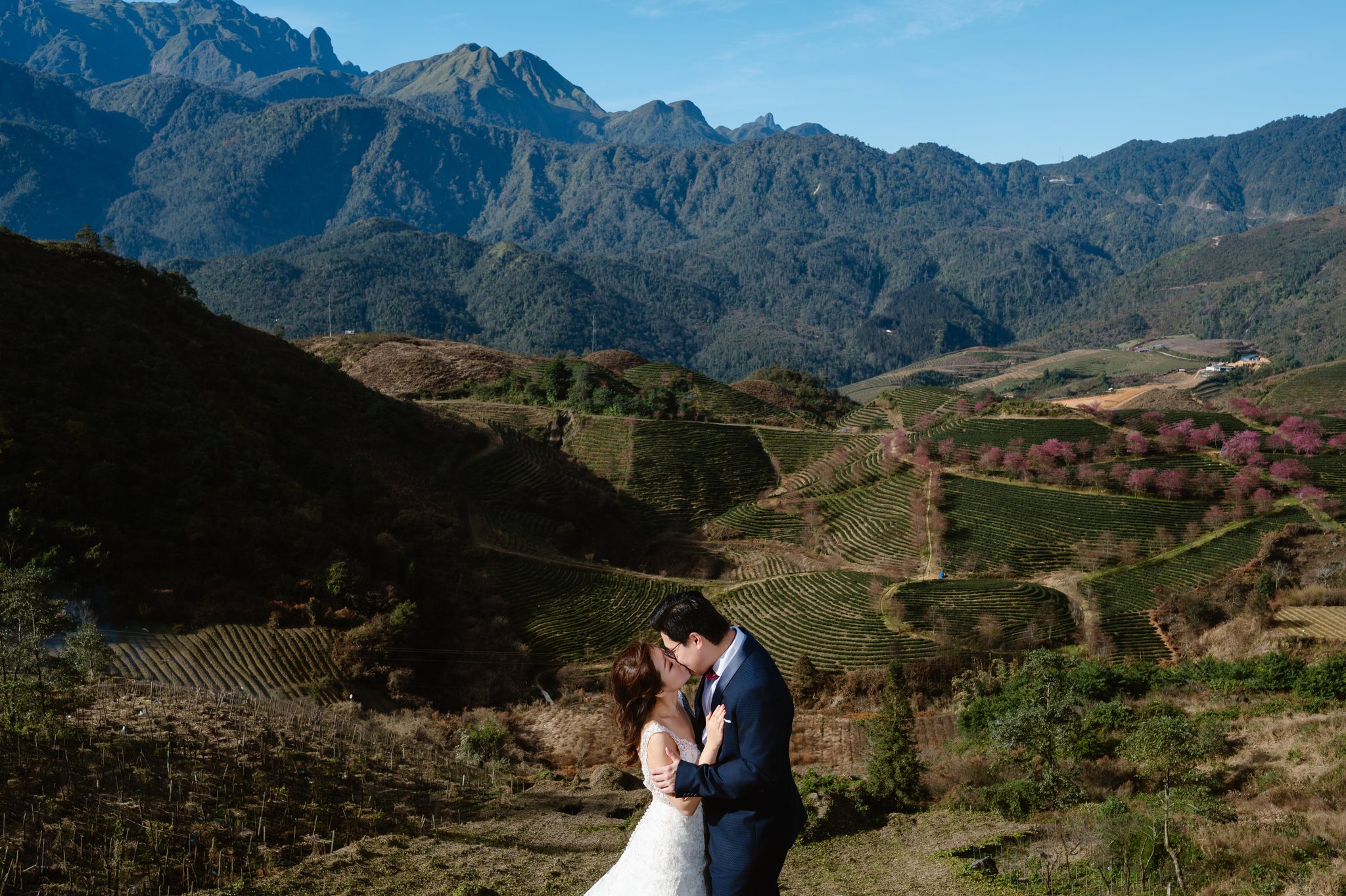 Sapa Pre-Wedding & Engagement Photos: Karen & Wilson's Cherry Blossom Love Story