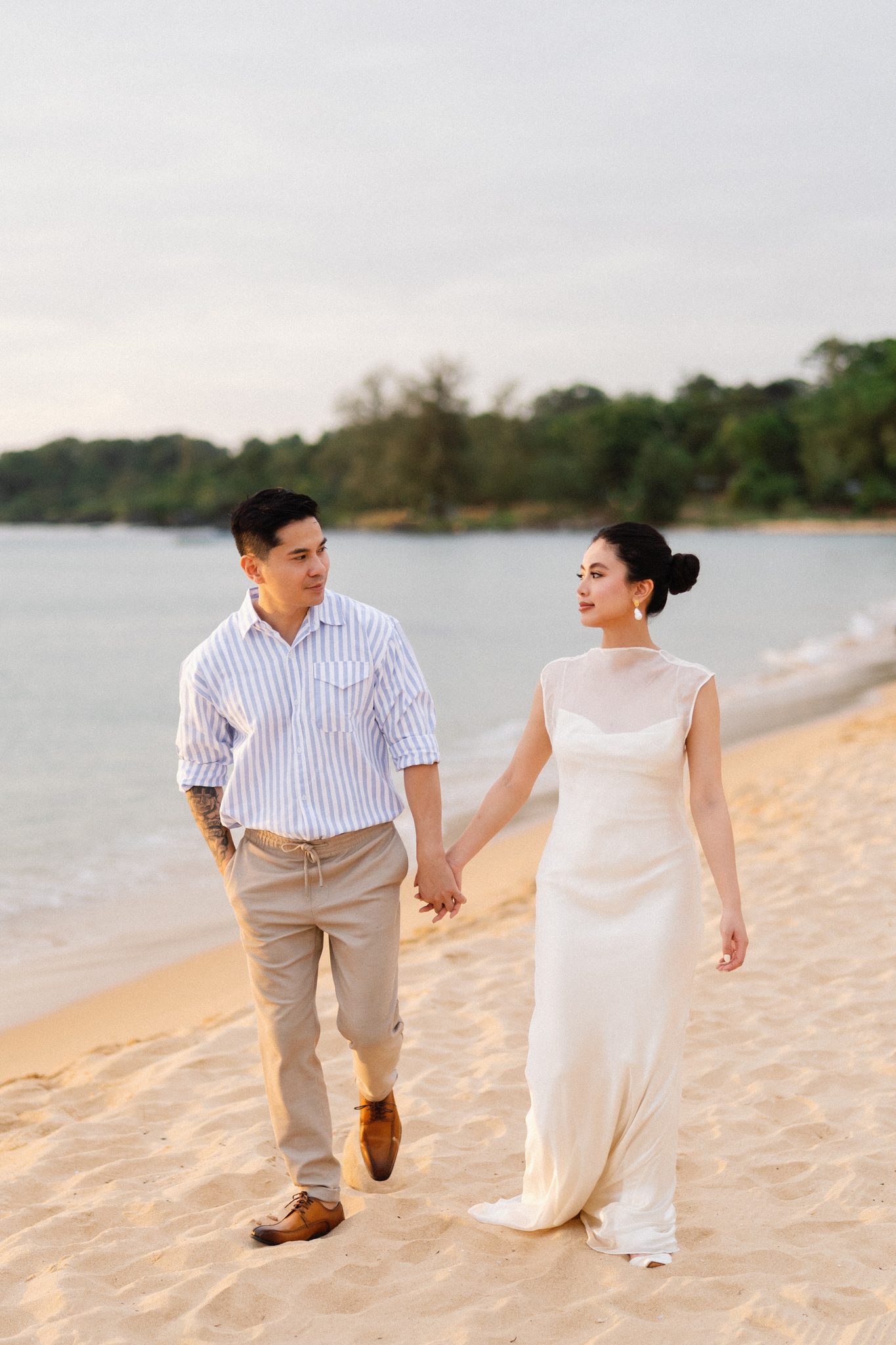 Walking the shoreline as the afternoon light turned soft and warm.