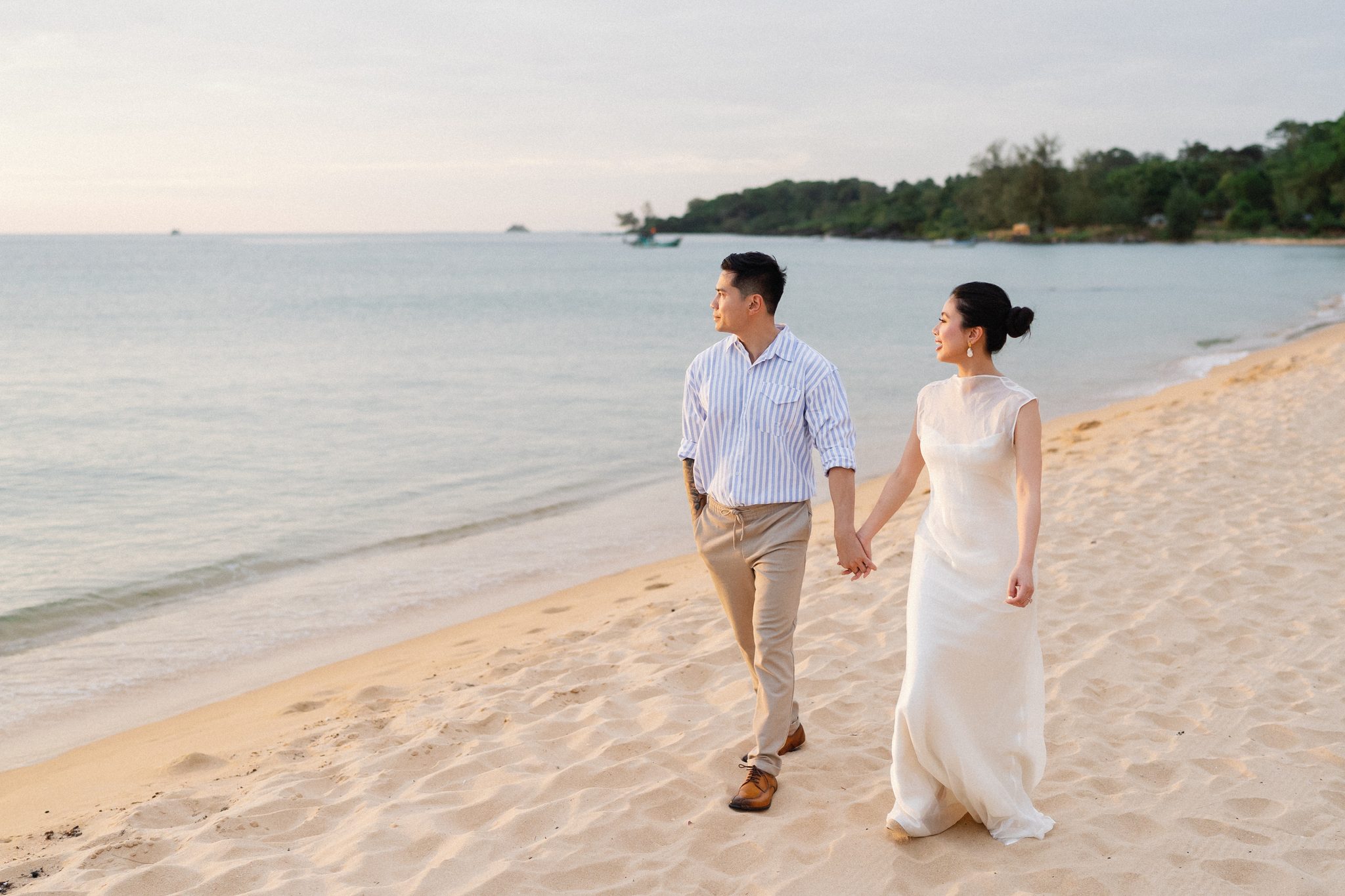 Phu Quoc's beaches shelve gently, perfect for barefoot walks along the water.