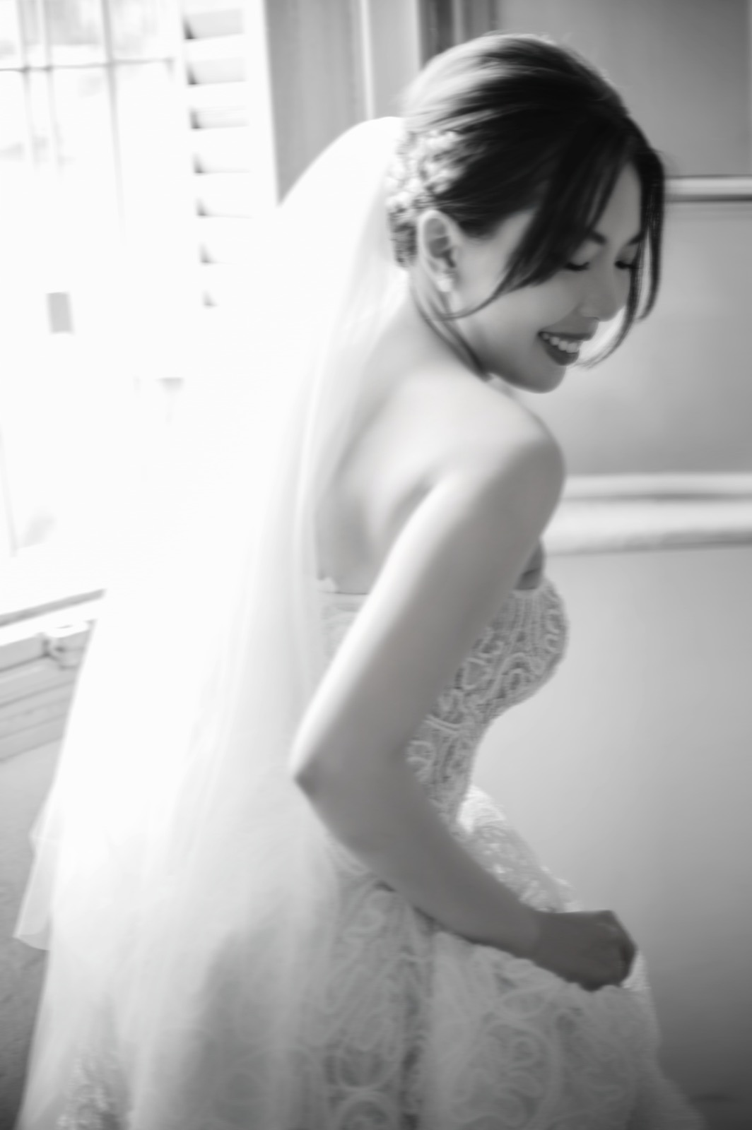 A timeless black-and-white portrait.