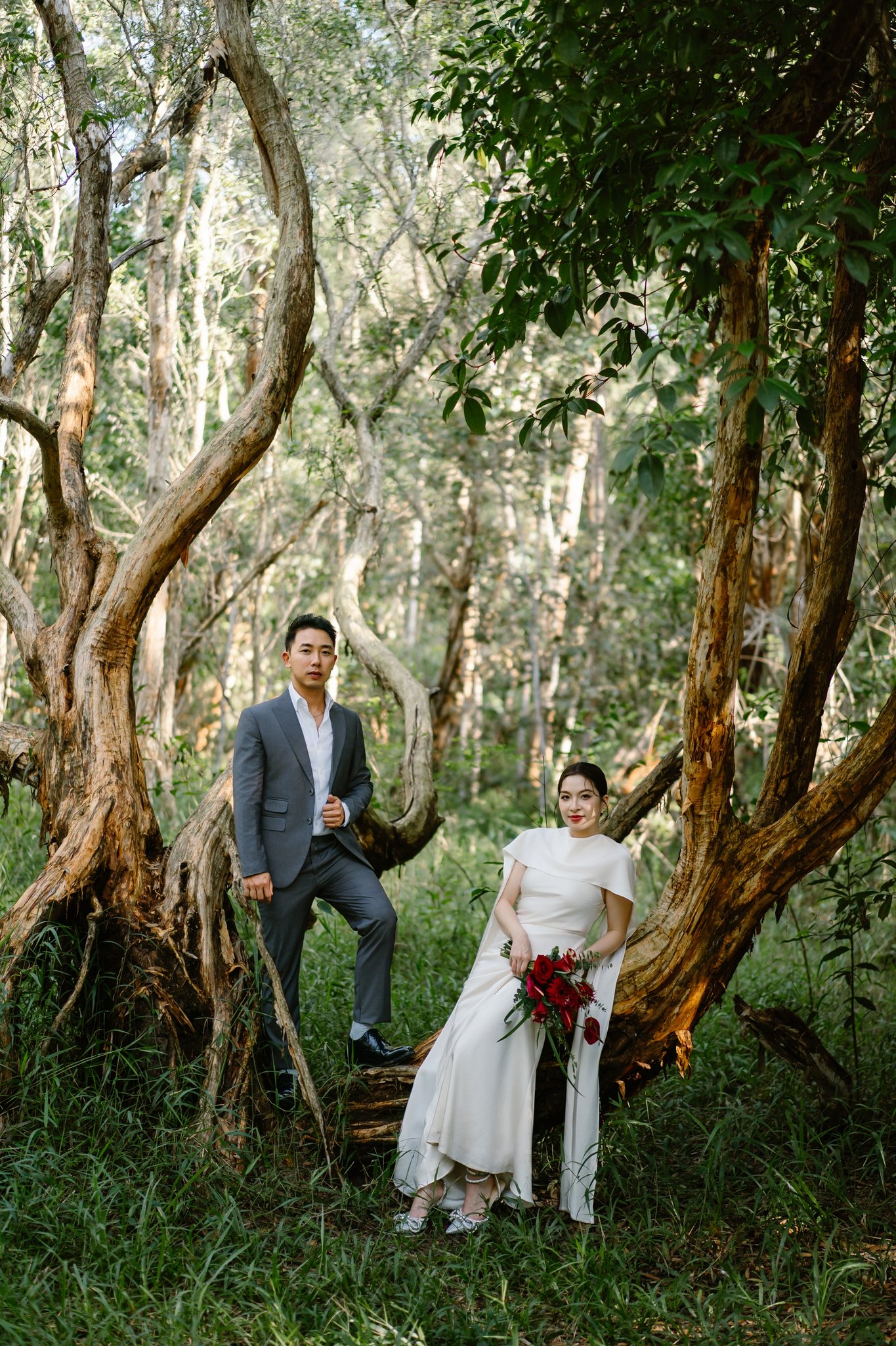 Ho Tram & Vung Tau Pre-Wedding & Engagement Shoot: A Cinematic Forest Near Saigon (Tim & Hai Anh)