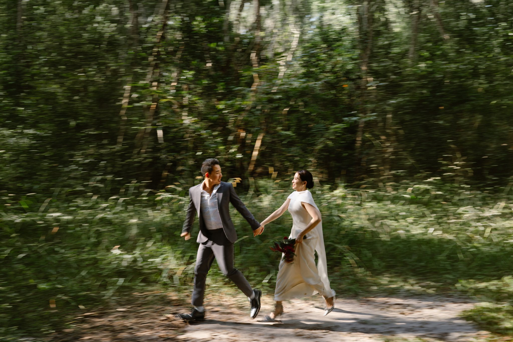 Ho Tram & Vung Tau Pre-Wedding & Engagement Shoot: A Cinematic Forest Near Saigon (Tim & Hai Anh)