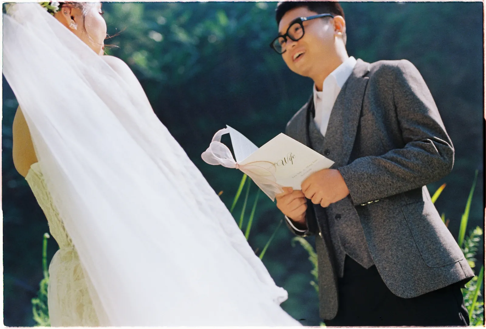 A Da Lat Waterfall Elopement on 35mm Film: Tiến Anh & Trân's Private Vow Ceremony at Liêng Chi Nha & Suối Tía