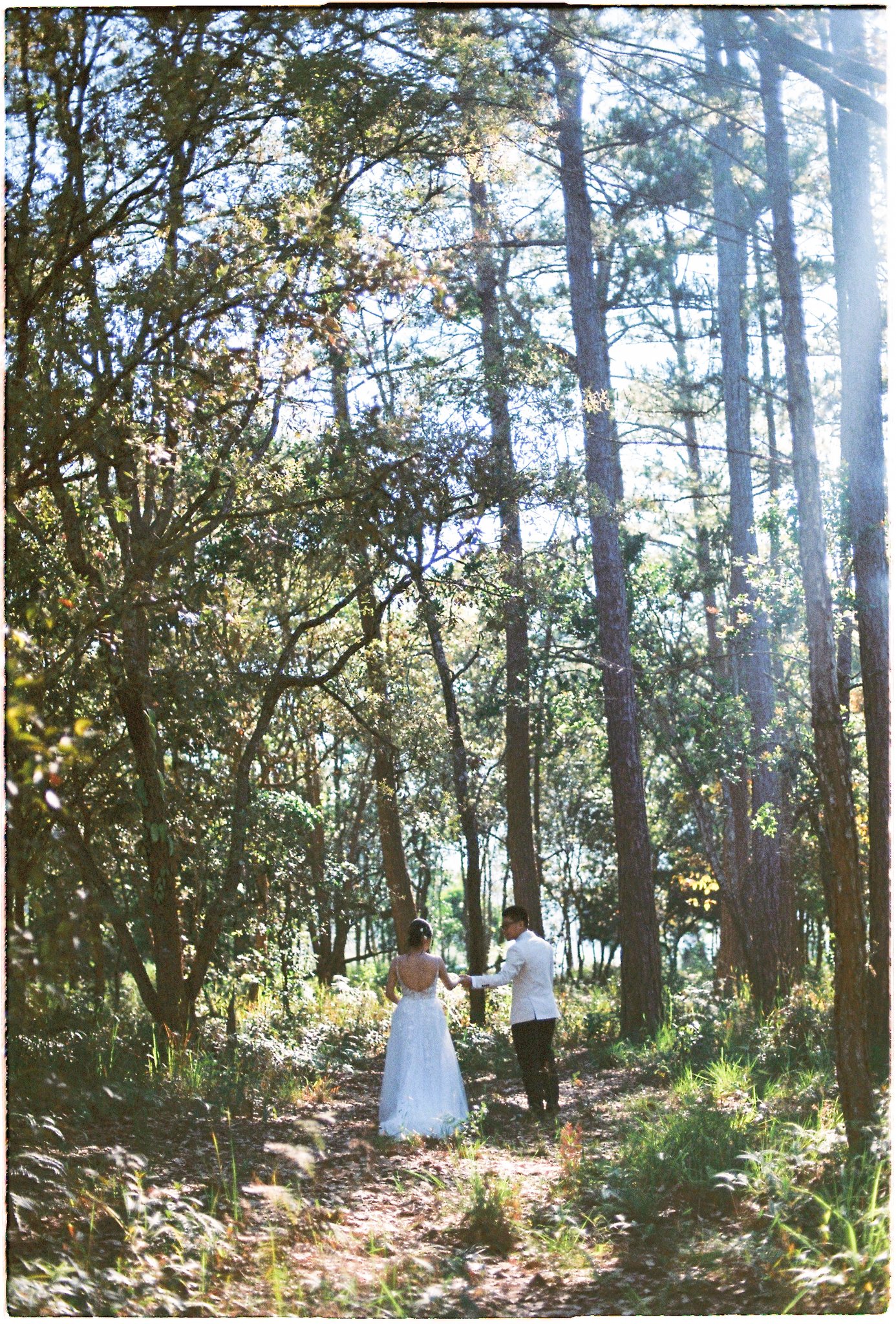 A Da Lat Waterfall Elopement on 35mm Film — Tiến Anh & Trân's Private Vow Ceremony at Liêng Chi Nha & Suối Tía