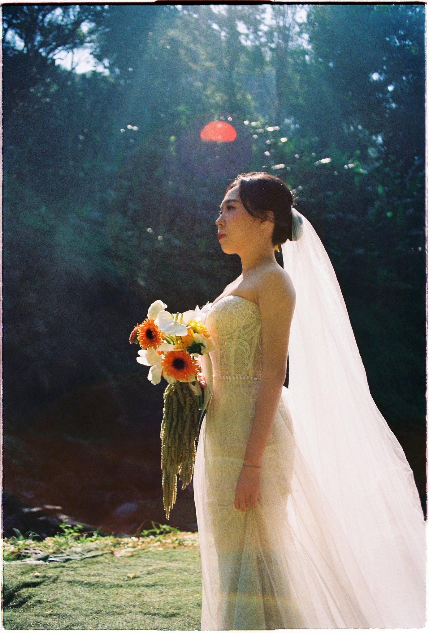 A Da Lat Waterfall Elopement on 35mm Film — Tiến Anh & Trân's Private Vow Ceremony at Liêng Chi Nha & Suối Tía