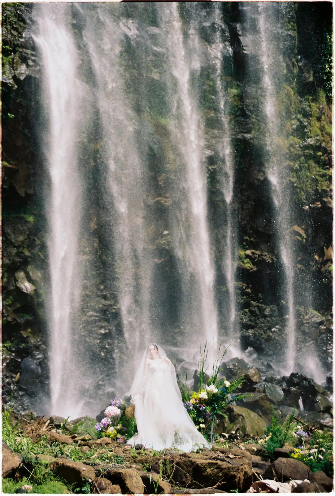 A Da Lat Waterfall Elopement on 35mm Film: Tiến Anh & Trân's Private Vow Ceremony at Liêng Chi Nha & Suối Tía