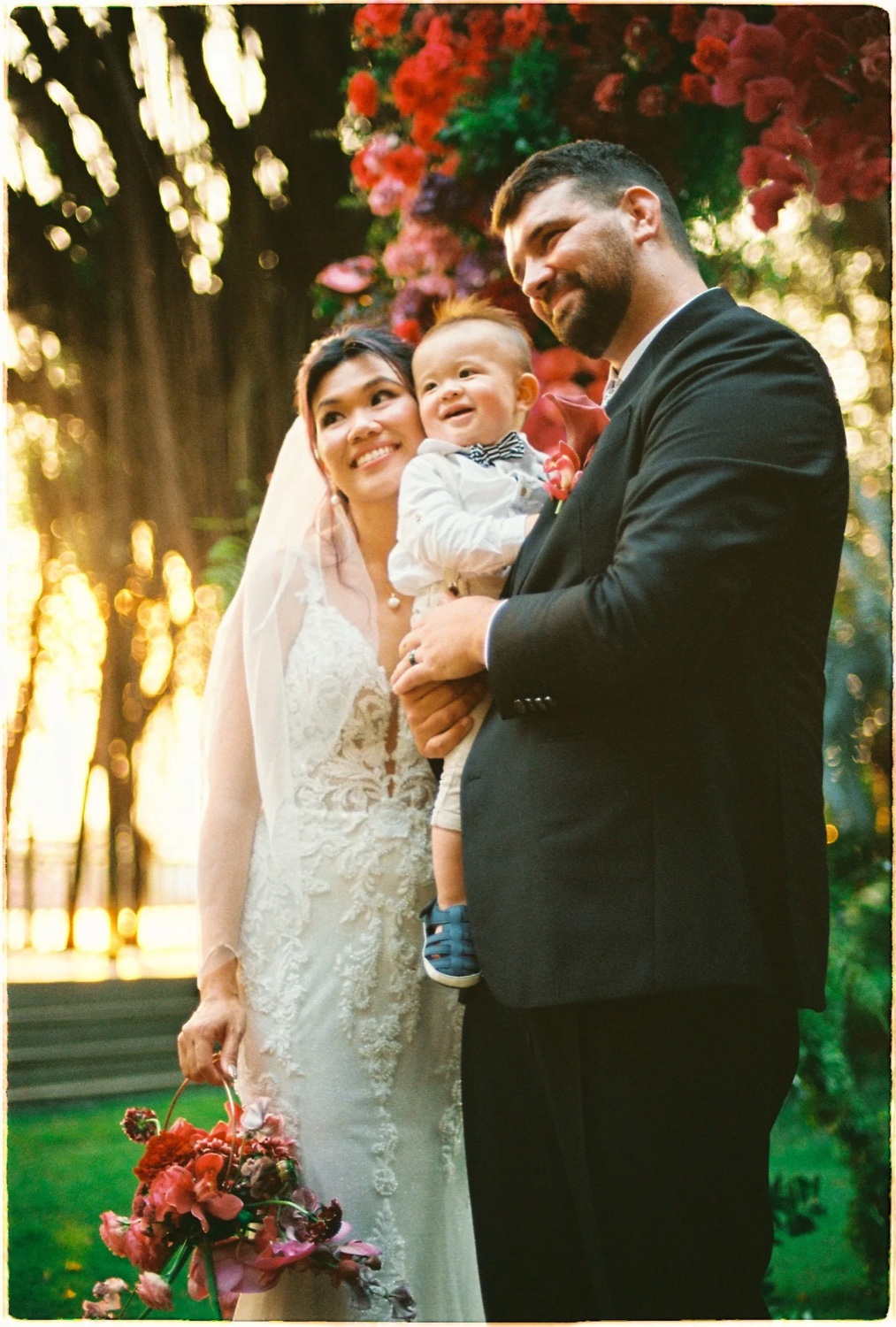 Golden-hour film wedding at An Lam Retreats, Vietnam