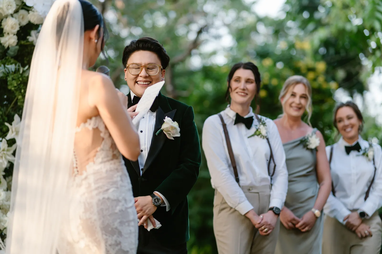 Two brides at their documentary wedding, An Lam Retreats Saigon River