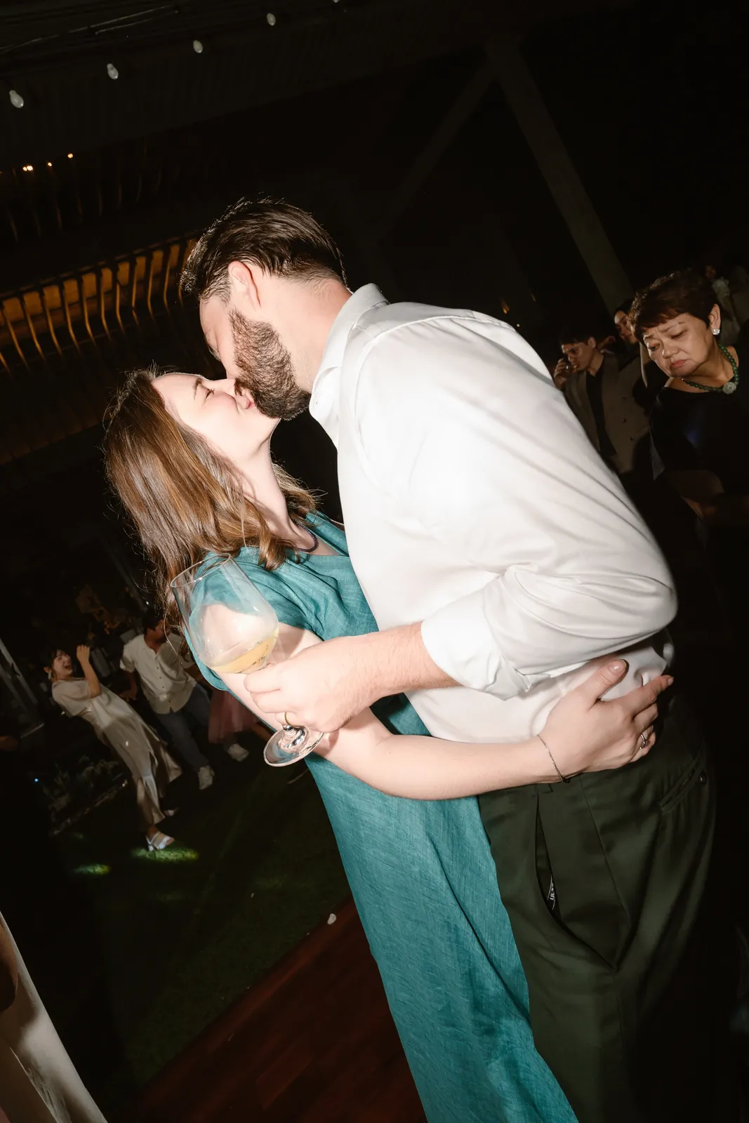 A tender moment on the dance floor, Jess and Emma