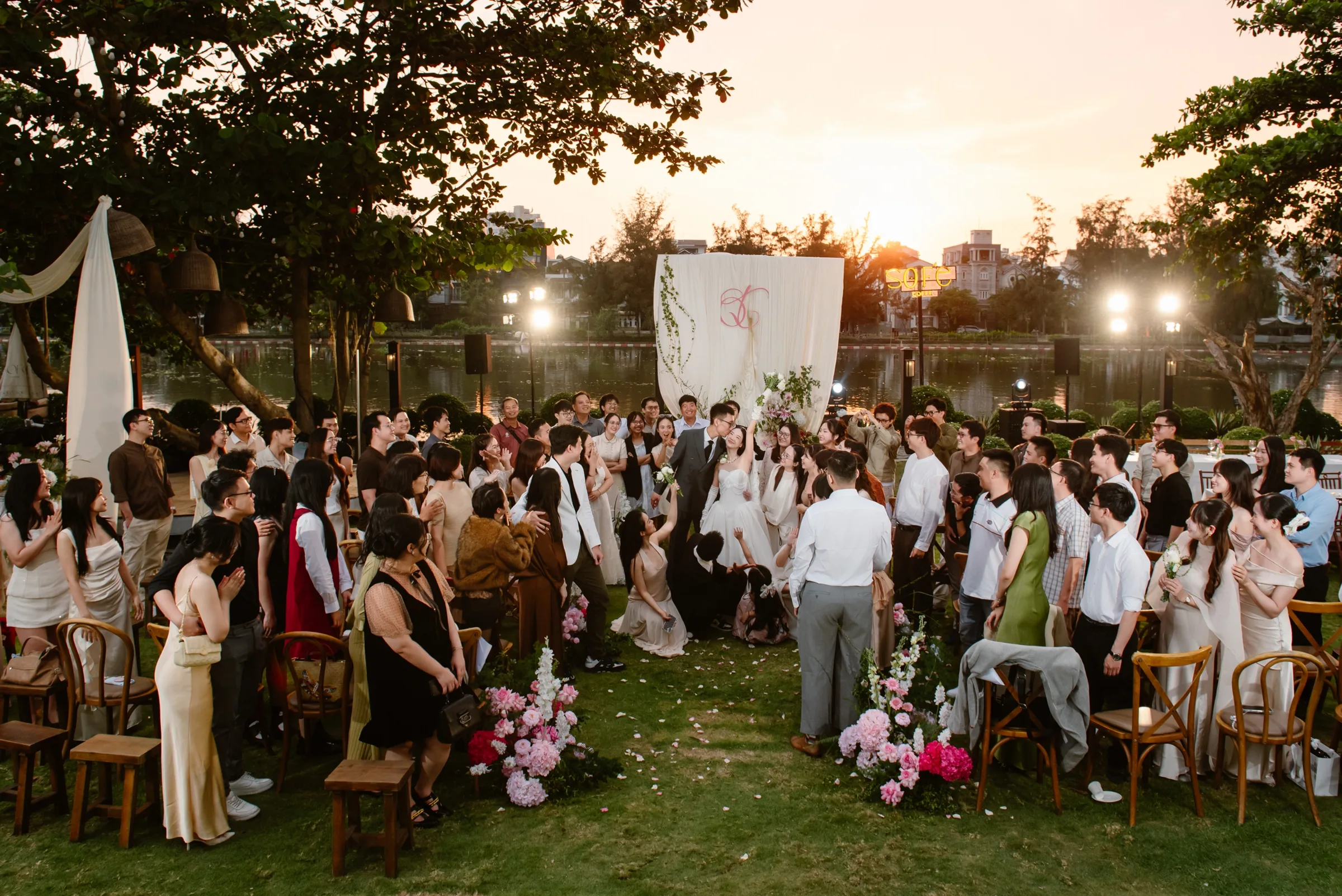An Intimate Riverside Wedding at Golden Hour, District 7 Saigon | Quân & Thuỷ