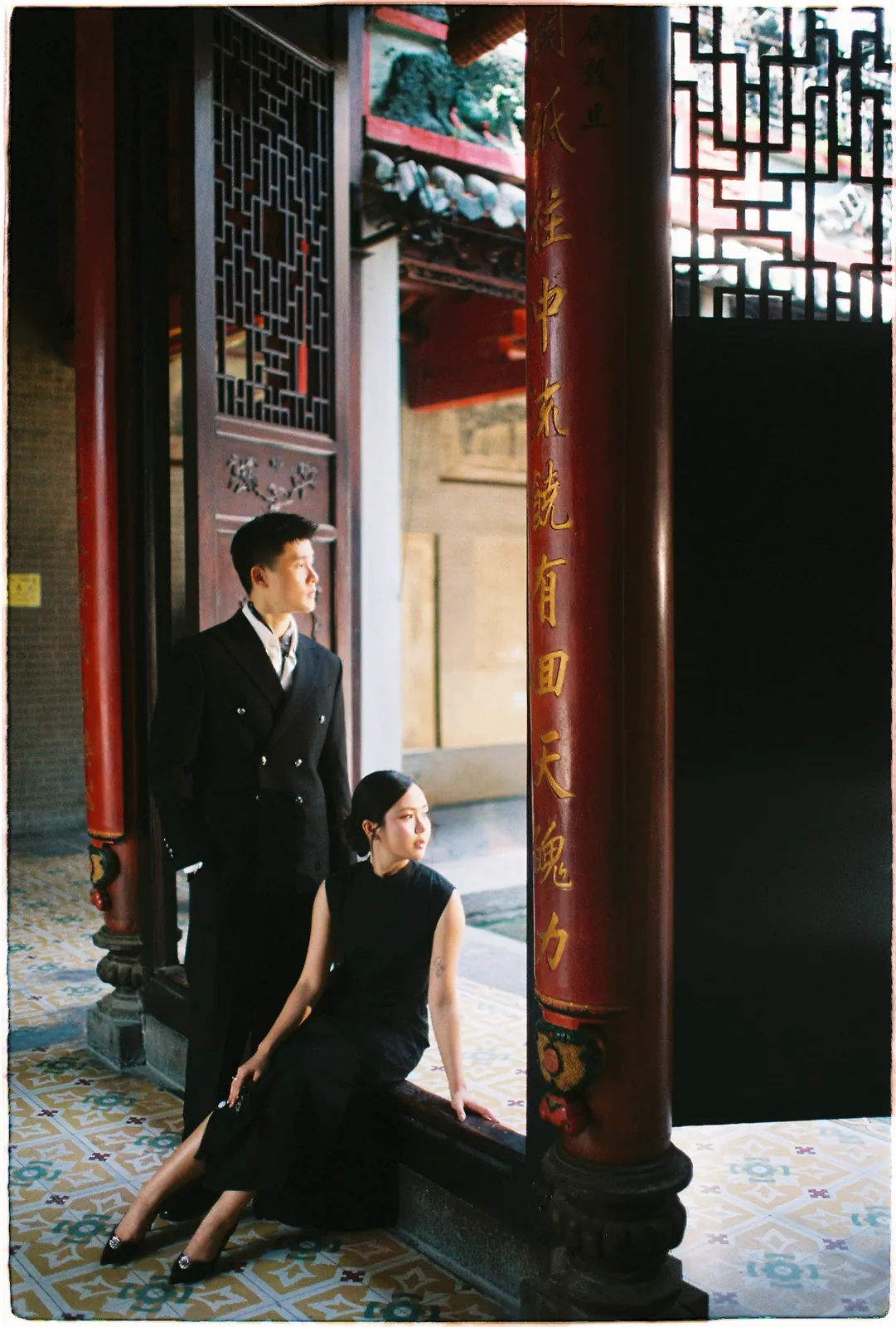 A Saigon Film Pre-Wedding in Three Looks: Áo Dài, Cheongsam and a European Rooftop | Ngọc & Phong