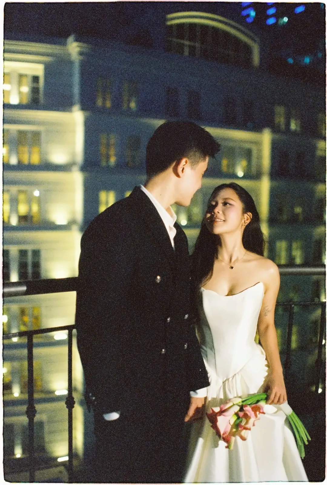 A Saigon Film Pre-Wedding in Three Looks: Áo Dài, Cheongsam and a European Rooftop | Ngọc & Phong