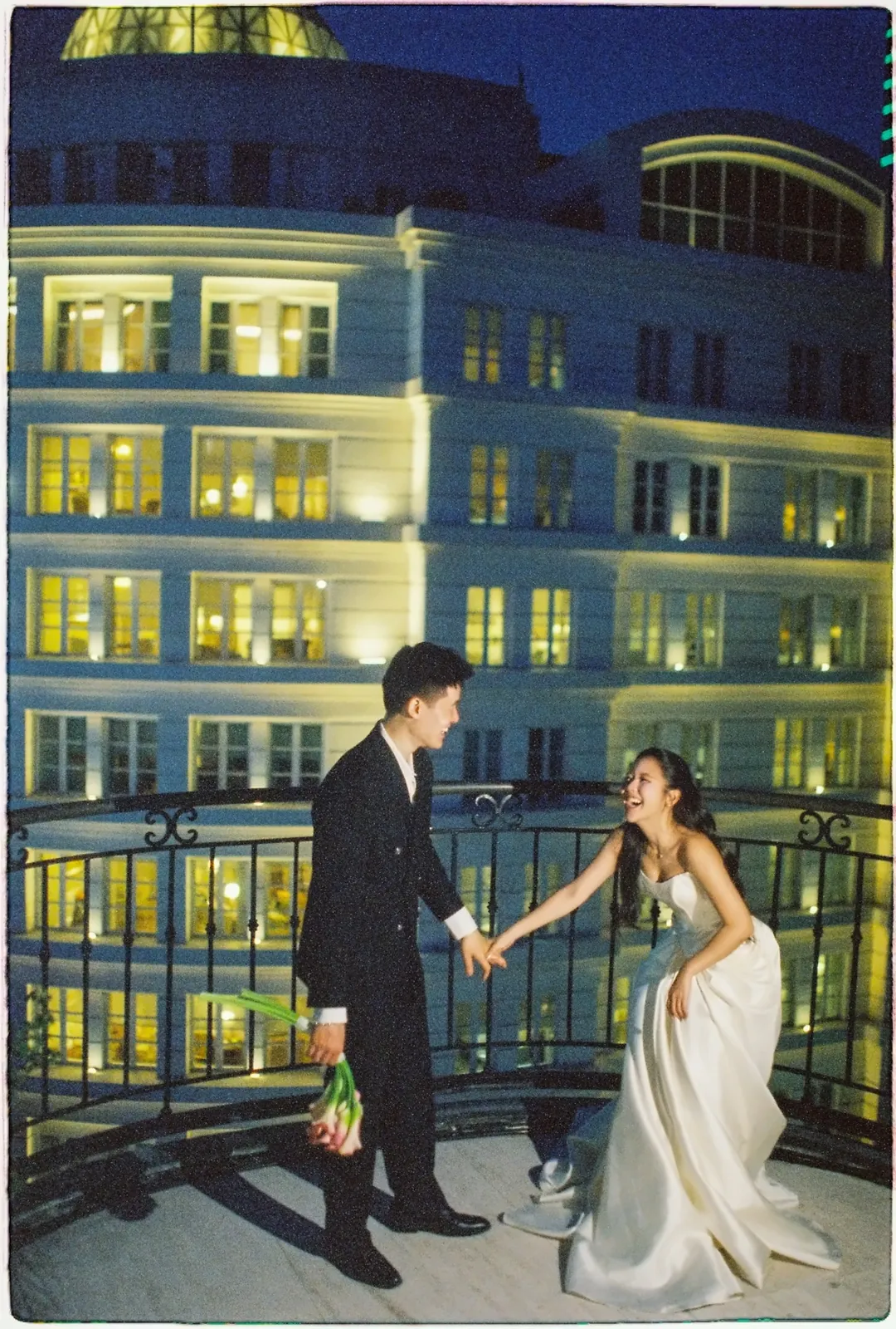 A Saigon Film Pre-Wedding in Three Looks: Áo Dài, Cheongsam and a European Rooftop | Ngọc & Phong