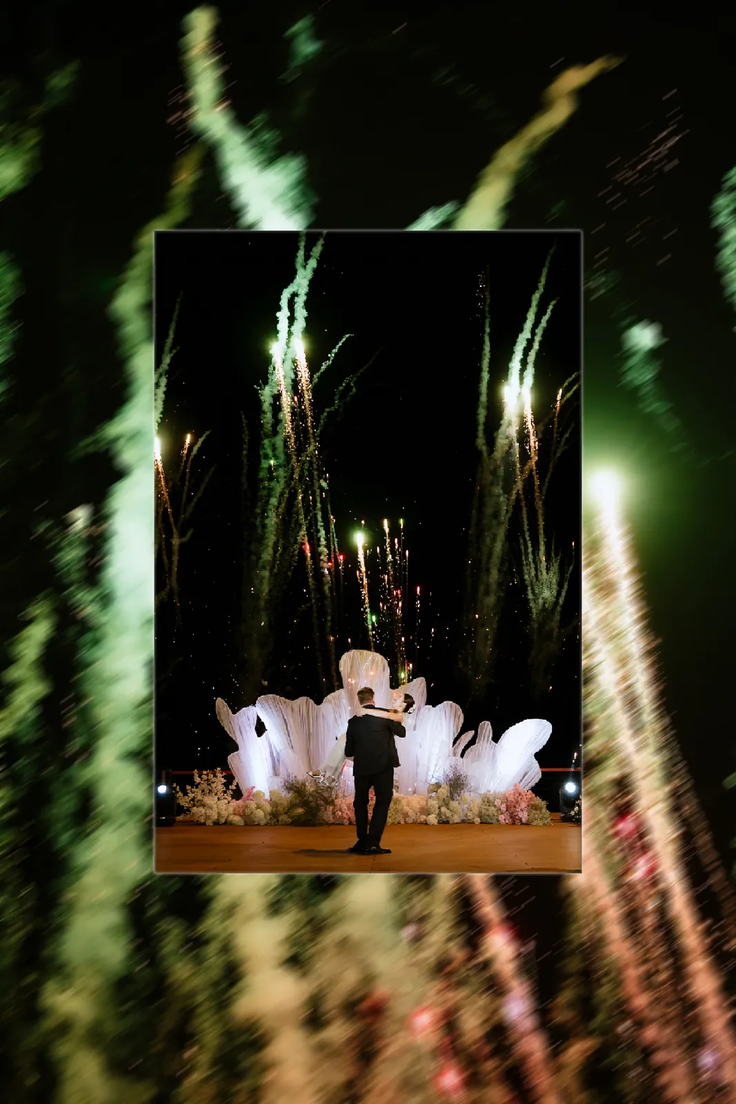 Sparklers as the celebration carried into the evening.